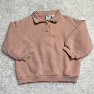 ZARA Kid's Cream Button Down Long Sleeve Sweatshirt Size 3-4 Years